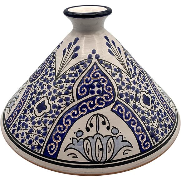Williams Sonoma Tagine Hand-Painted Blue Moroccan Ceramic Cookware Lid Only - Picture 2 of 6